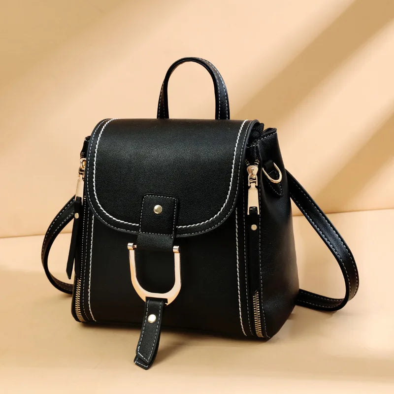 High Leather Mini Backpack for Women