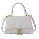 Stone Pattern Small Square Handbag Leather Shoulder Messenger Bag