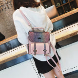 Sequin Student Backpack Lady Bag 22X22X9cm