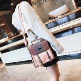Sequin Student Backpack Lady Bag 22X22X9cm