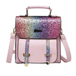 Sequin Student Backpack Lady Bag 22X22X9cm