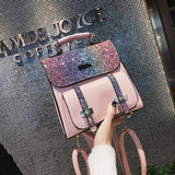 Sequin Student Backpack Lady Bag 22X22X9cm