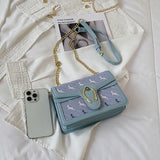 Animal Pattern Shoulder Bag with Metal Chain