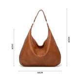 Large Capacity Tote Bag Ladies Soft PU Women Shoulder Bags