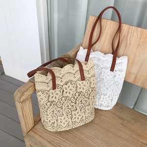 Women Lace Large Tote Bag Shoulder Bucket Bag KL1106
