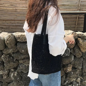 Women Lace Large Tote Bag Shoulder Bucket Bag KL1106