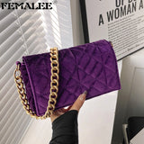 Velvet Shoulder Handbag Famous Women All-match Underarm Crossbody Bag