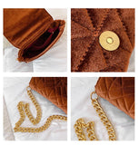 Velvet Shoulder Handbag Famous Women All-match Underarm Crossbody Bag