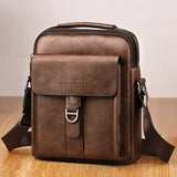 Vintage Leather Messenger Bag for Men Crossbody Business Tote Single Shoulder