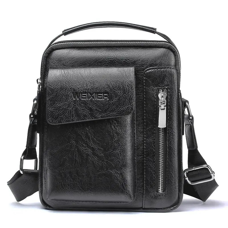 Vintage Leather Messenger Bag for Men Crossbody Business Tote Single Shoulder