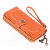 Oil wax Women Wallet Long Clutch Coin Phone Purse