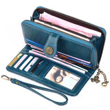 Oil wax Women Wallet Long Clutch Coin Phone Purse