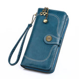 Oil wax Women Wallet Long Clutch Coin Phone Purse