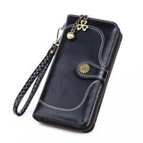 Oil wax Women Wallet Long Clutch Coin Phone Purse
