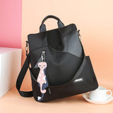 Oxford Cloth Female Casual Solid Backpack College Style Schoolbag