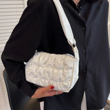 PU Leather Handbag Bubble Solid Underarm Bag Western Shoulder Bags