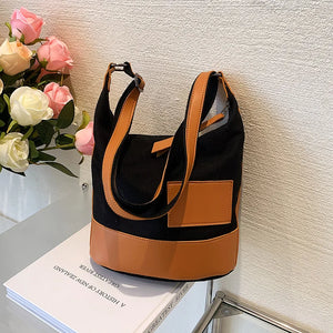 Patchwork High Canvas Ladies Shoulder Bag Small Women's Messenger Bags