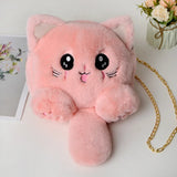 Cat Plush Shoulder Bag for Women