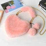 Plush Love Bag Ladies Handbag Rabbit Hair Candy Shoulder Bag