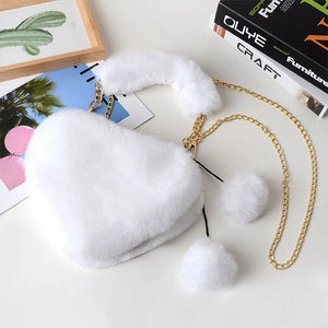Plush Love Bag Ladies Handbag Rabbit Hair Candy Shoulder Bag