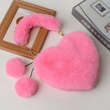 Plush Love Bag Ladies Handbag Rabbit Hair Candy Shoulder Bag