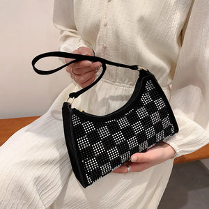 Rhinestone Diamond Underarm Bag Women Shoulder Messenger Bag Purses