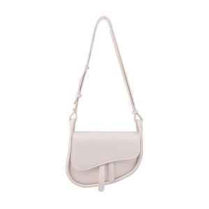 Casual Saddle Shoulder Bag with Hasp Zipper, PU Material