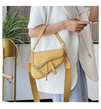 Casual Saddle Bag Shoulder Handle Lock Ornament Packag