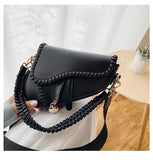 Casual Saddle Bag Shoulder Handle Lock Ornament Packag