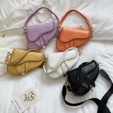 Casual Saddle Bag Shoulder Handle Lock Ornament Packag