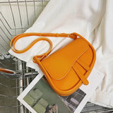 Casual Saddle Shoulder Bag with Hasp Zipper, PU Material