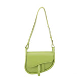 Casual Saddle Shoulder Bag with Hasp Zipper, PU Material