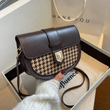 Saddle Women Bag Shoulder Handle Casual Hasp Zipper Pu Polyester Ba
