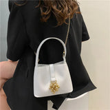 Shoulder Bag Handbags Chain Strap Crossbody Bags For Women Solid Pu Leather Lady