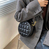 Shoulder Round Bag Women Handbag Purse Mini Solid Round Messenger Bag