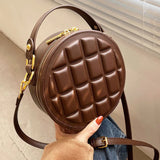 Shoulder Round Bag Women Handbag Purse Mini Solid Round Messenger Bag