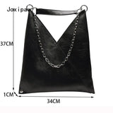 Vintage PU Leather Shoulder Bag for Women Large Capacity Tote