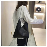 Vintage PU Leather Shoulder Bag for Women Large Capacity Tote