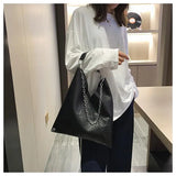 Vintage PU Leather Shoulder Bag for Women Large Capacity Tote