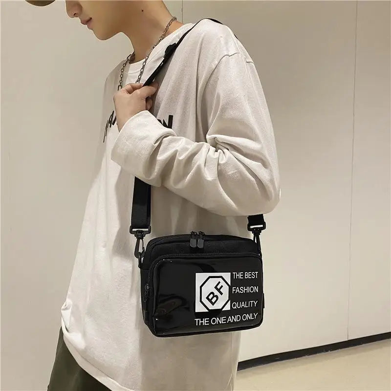 Square PVC Crossbody Bag Oxford Cloth Shoulder Messenger Bag