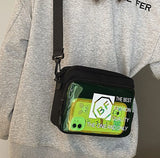 Square PVC Crossbody Bag Oxford Cloth Shoulder Messenger Bag