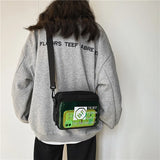 Square PVC Crossbody Bag Oxford Cloth Shoulder Messenger Bag