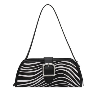 Striped Women Handbags European Leather Ladies Shoulder Bags