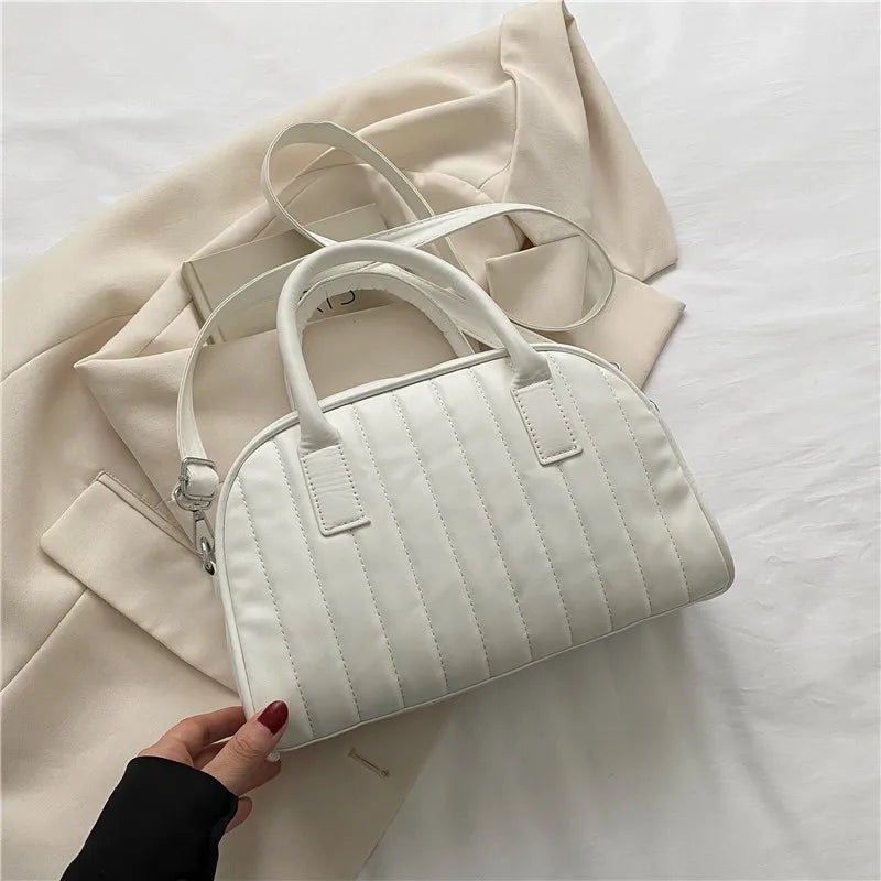 Striped Women Handbags Shoulder Totes Bag Casual Large-capacity Handle Bag