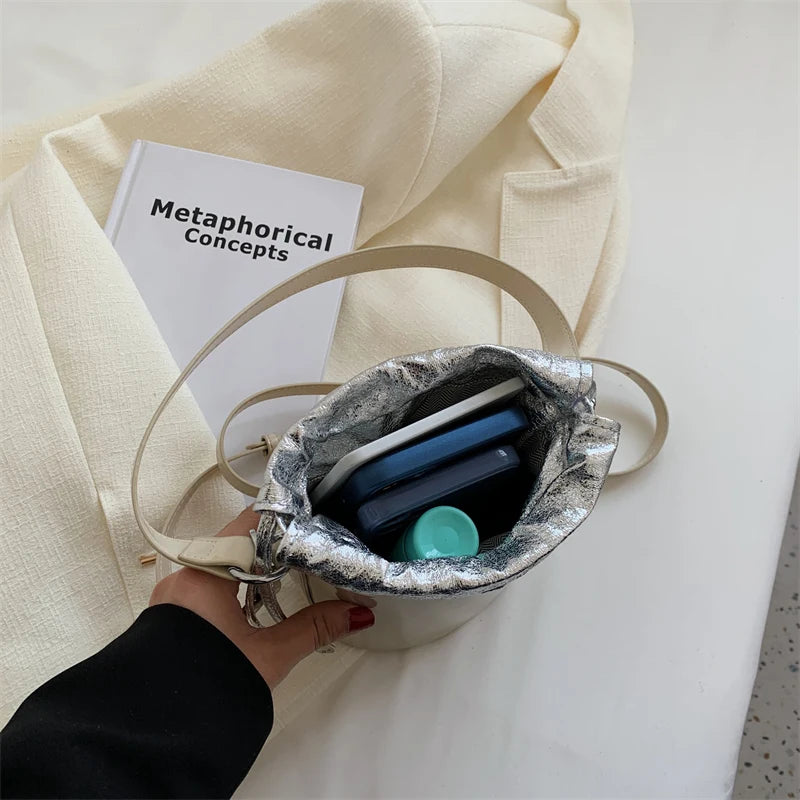 Colorful Drawstring Bucket Handbag for Women