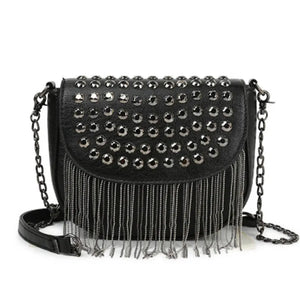 Tassel Shoulder Bag Retro Rivet Women Crossbody Bag