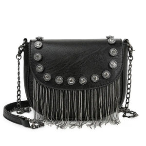 Tassel Shoulder Bag Retro Rivet Women Crossbody Bag