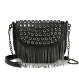Tassel Shoulder Bag Retro Rivet Women Crossbody Bag