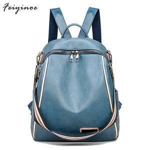 High Youth Leather Backpack for Teenage Girls with Tassel