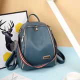 High Youth Leather Backpack for Teenage Girls with Tassel